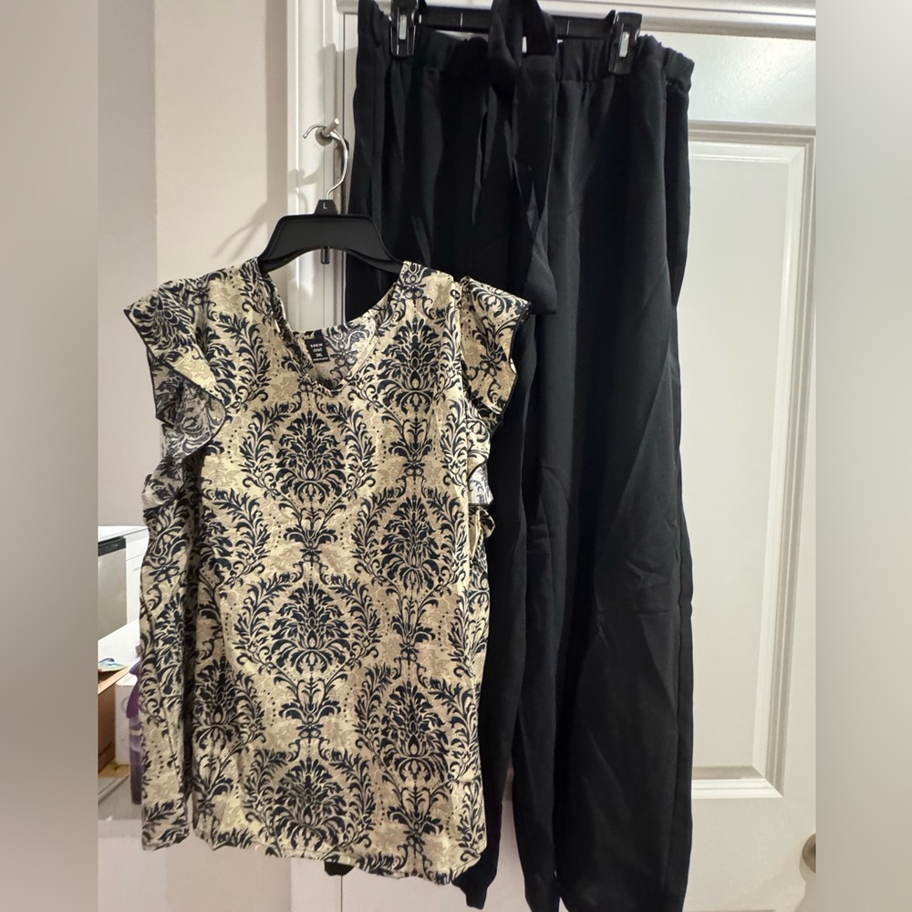 SHEIN Black and Cream Curve outfit